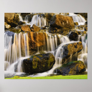 Affiche Grande Île, Hawaï. Ruisseau en cascade, Big Island