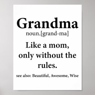 Affiche Grande-mère Définition Comme Maman Sans Règles Drô