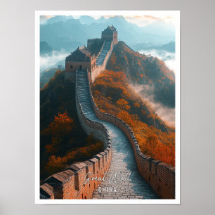 Affiche Grande muraille de Chine belle place touristique
