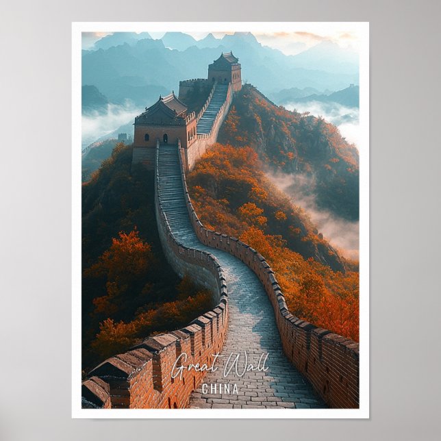 Affiche Grande muraille de Chine belle place touristique (Devant)