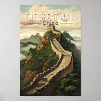 Grande Muraille de Chine Travel Art Vintage