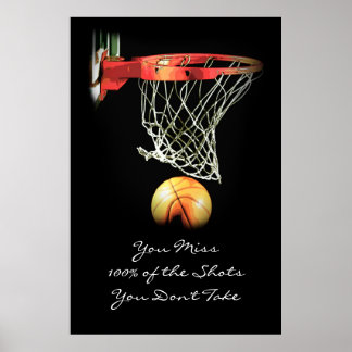 Affiche Grande oeuvre Motivation Citation Basketball Poste