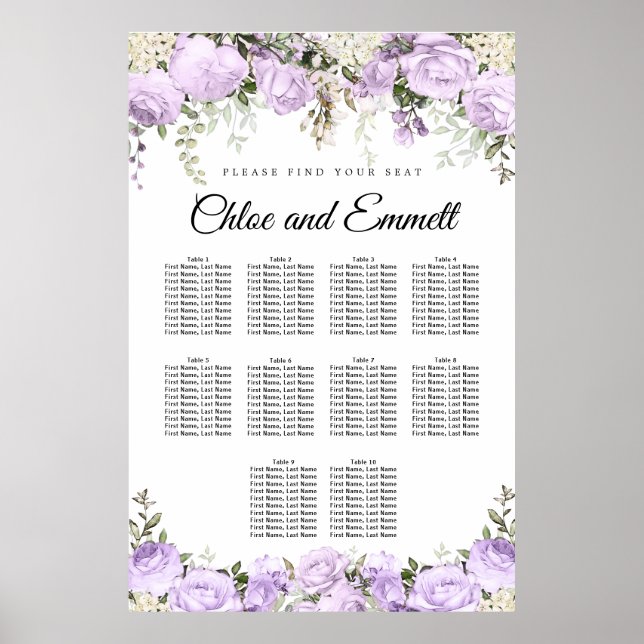 Affiche Grande Plaine Florale 10 Table Mariage (Devant)