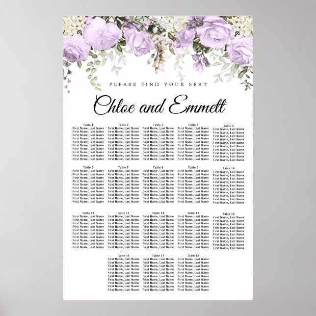 Affiche Grande Plaine Florale 18 Table Mariage (Devant)