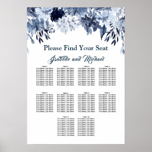 Affiche Grande Plaine Flore Bleue 10 tables