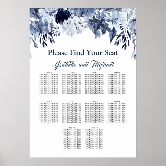 Affiche Grande Plaine Flore Bleue 10 tables (Devant)