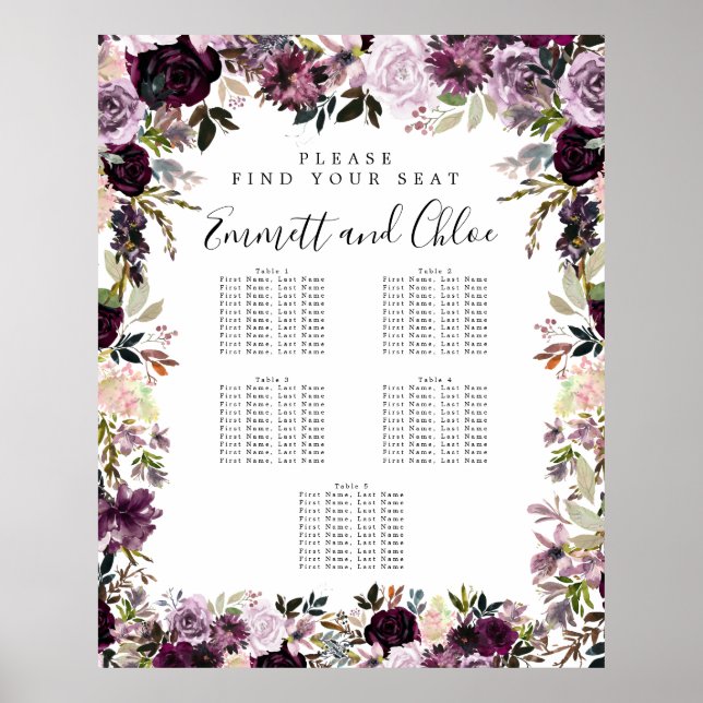 Affiche Grande Plaine rose violet Plaine 5 tables (Devant)