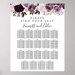 Affiche Grande Plaine rose violet Plaine de 19 tables