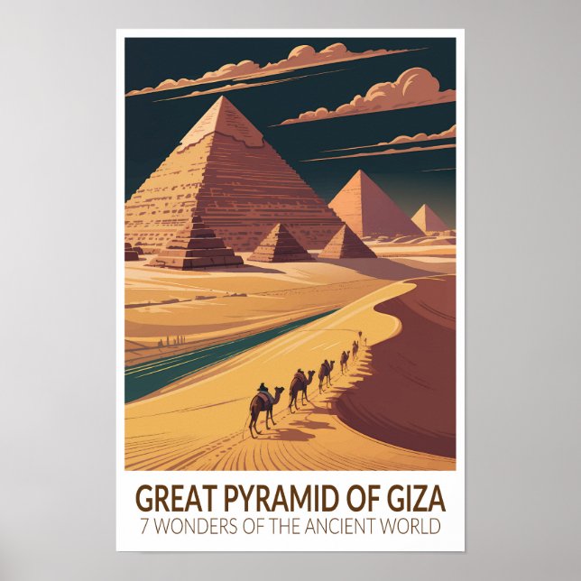 Affiche Grande Pyramide de Gizeh Sept Merveilles du Monde (Devant)