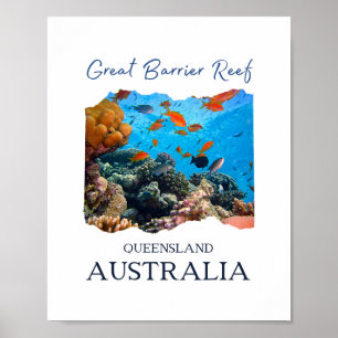 Affiche Grande récif de la barrière Queensland Australie S