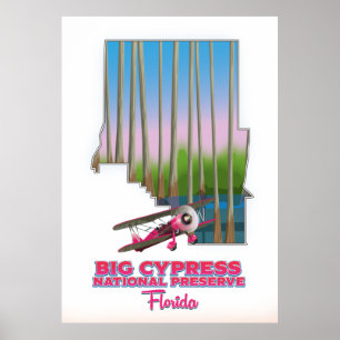 Affiche grande réserve nationale de cyprès Floride carte