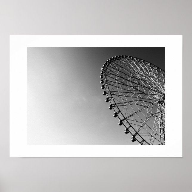 Affiche Grande roue en noir et blanc (Devant)