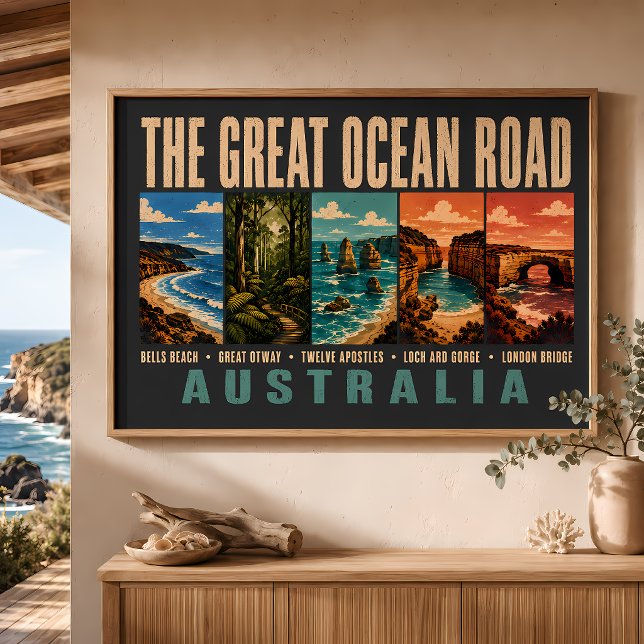 Affiche Grande route océanique Australie Illustration de m (Créateur téléchargé)