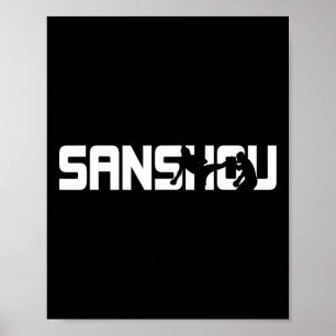 Affiche Grande Silhouette Sanshou de kickboxing chinois ma