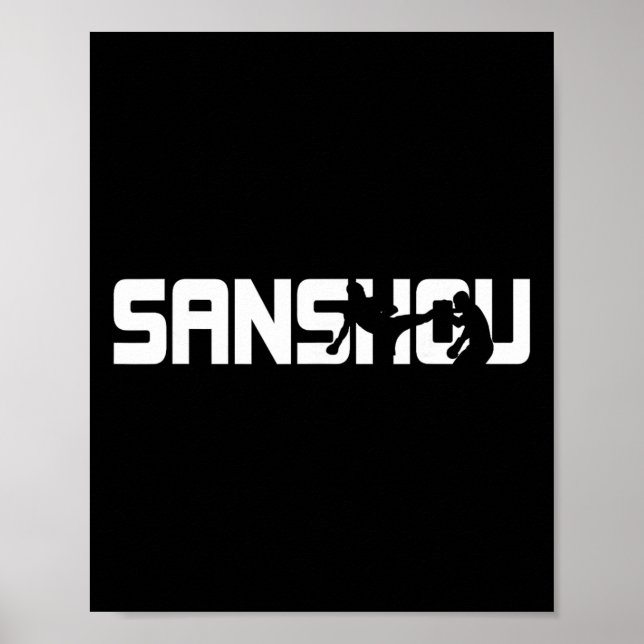 Affiche Grande Silhouette Sanshou de kickboxing chinois ma (Devant)