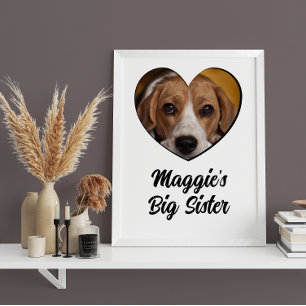 Affiche Grande soeur chien photo personnalisée