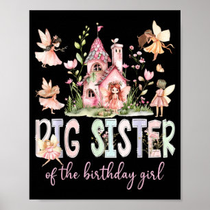 Affiche Grande Sœur De La Fée Magique De La Fille D'annive