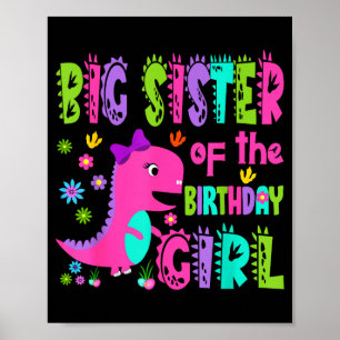 Affiche Grande sœur de la fille qui fête son anniversaire