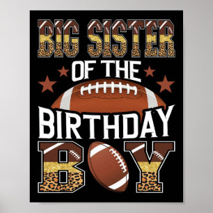 Affiche Grande Soeur De L'Anniversaire Garçon Football Jeu