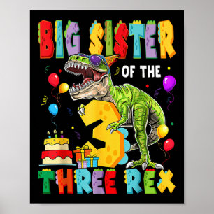 Affiche Grande Sœur Des Trois Rex 3ème Anniversaire Garçon