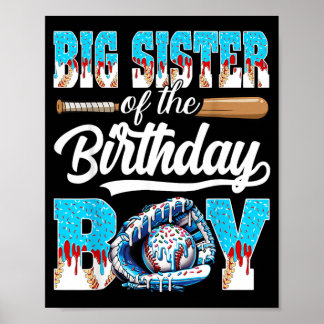 Affiche Grande Sœur Du Gâteau De Baseball Crème Glacée D'a