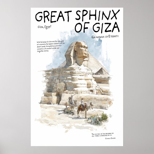 Affiche Grande Sphinx  Gizeh Égypte Monument  Anci (Devant)
