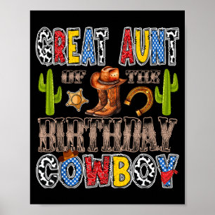 Affiche Grande tante du cow-boy d'anniversaire western ann