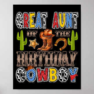 Affiche Grande tante du cow-boy d'anniversaire western ann