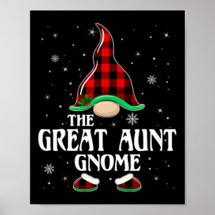 Affiche Grande tante Gnomo Buffalo Plaid Family Group Chri
