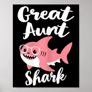 Affiche Grande tante Shark Fête des mères grand-mère drôle