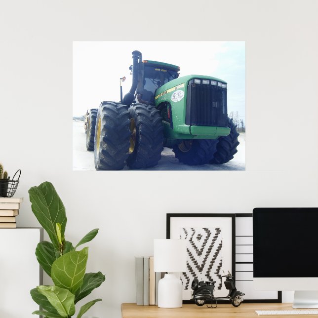 Affiche Grande toile de Tracteur Vert (Bureau à domicile)