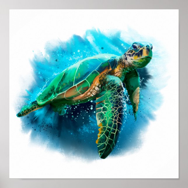 Affiche Grande tortue de mer (Devant)