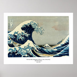 Affiche Grande vague de Katsushika Hokusai outre de