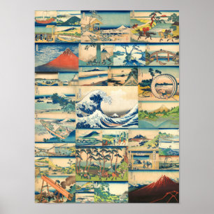 Affiche Grande vague Hokusai Mont Fuji Imprimantes japonai