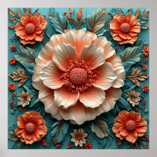 Affiche Grandes fleurs de corail