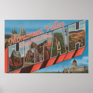 Affiche Grandes scènes de lettre - vallée de monument, UT