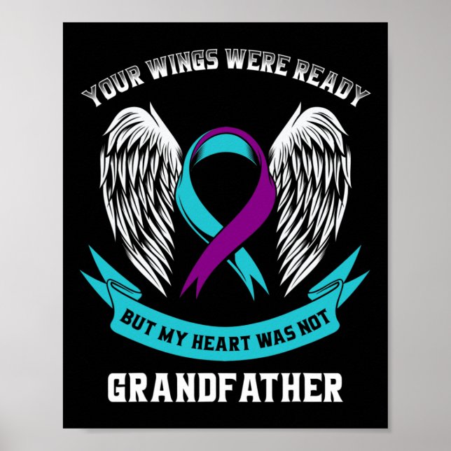 Affiche Grandfae turquoise Et Violette Sensibilisation Au  (Devant)