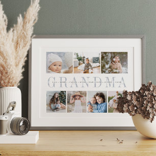 Affiche Grandma 7 Photo Grandchildren Collage Imprimer