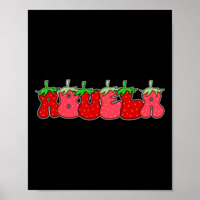 Affiche Grandma Abuela Costume d'Halloween aux fraises de  (Devant)