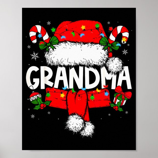 Affiche Grandma Christmas Pajama Santa Claus Family Matchi (Devant)