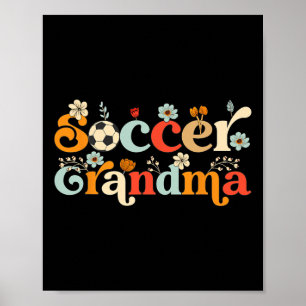 Affiche Grandma De Football Pour Femmes Fleur sauvage Fête