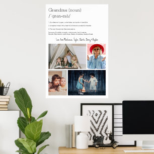 Affiche Grandma Définition Personnalisée 4 photo collage