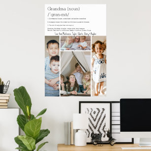 Affiche Grandma Définition Personnalisée 4 photo collage