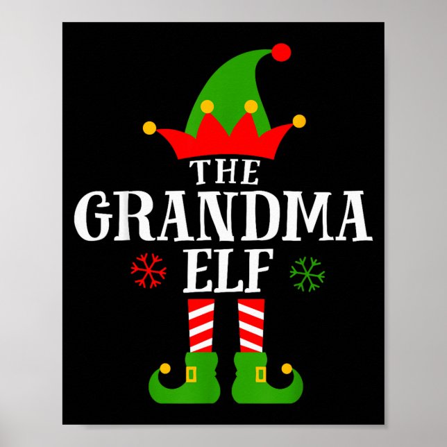 Affiche Grandma Elf Funny Matching Family Christmas Pajama (Devant)