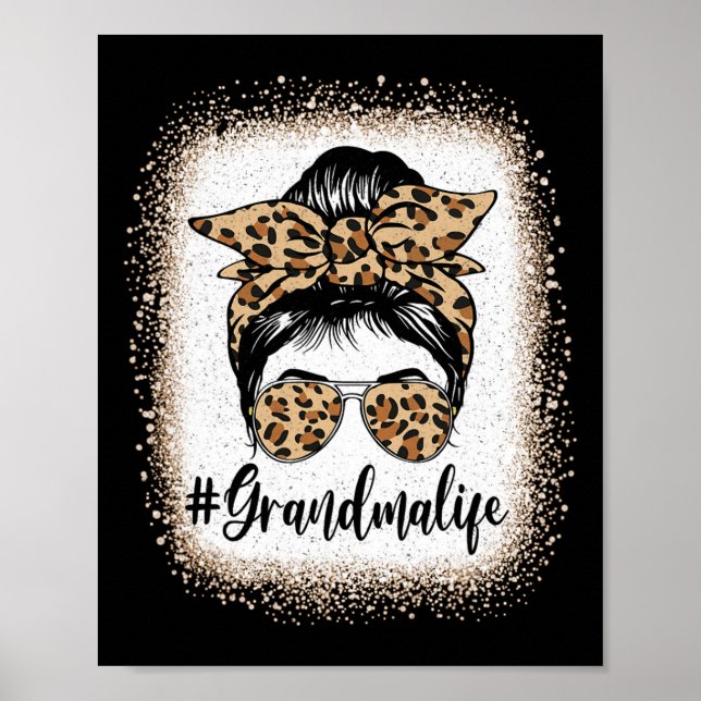 Affiche Grandma Life Messy Bun Grand-mère Faire-part Mo (Devant)