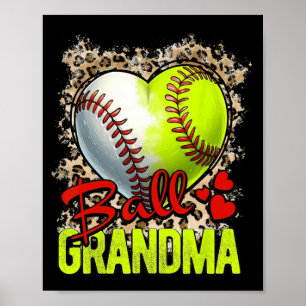 Affiche Grandma Mothers Day Softball Grandma Baseball Gran