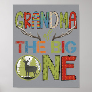 Affiche Grandma Of The Big One 1st Birthday Boy Deer