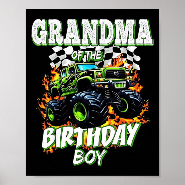Affiche Grandma Of The Birthday Boy Monster Truck Birthday (Devant)