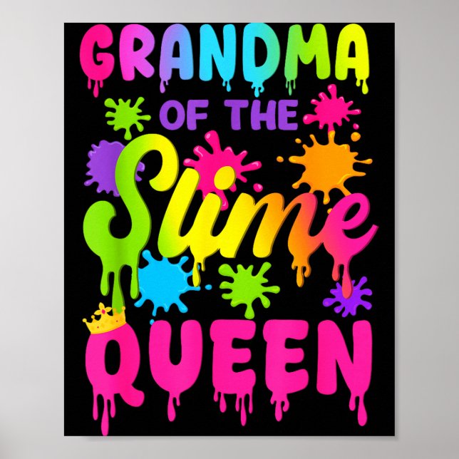 Affiche Grandma Of The Slime Queen Birthday Girl Family Pa (Devant)