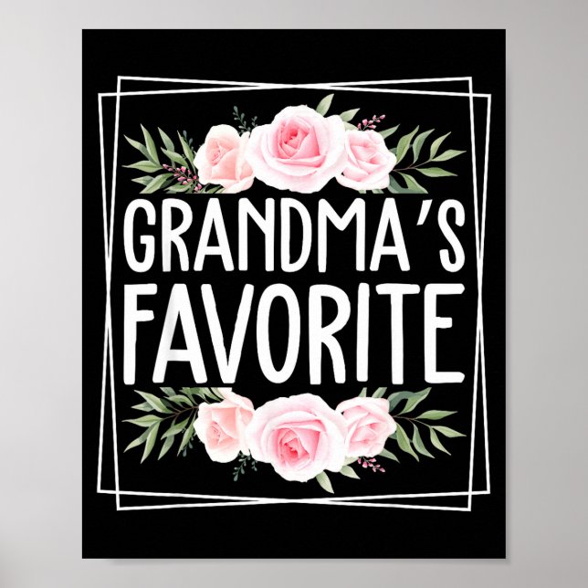 Affiche Grandma's Favorite Grandparent Granhild Humor Flor (Devant)